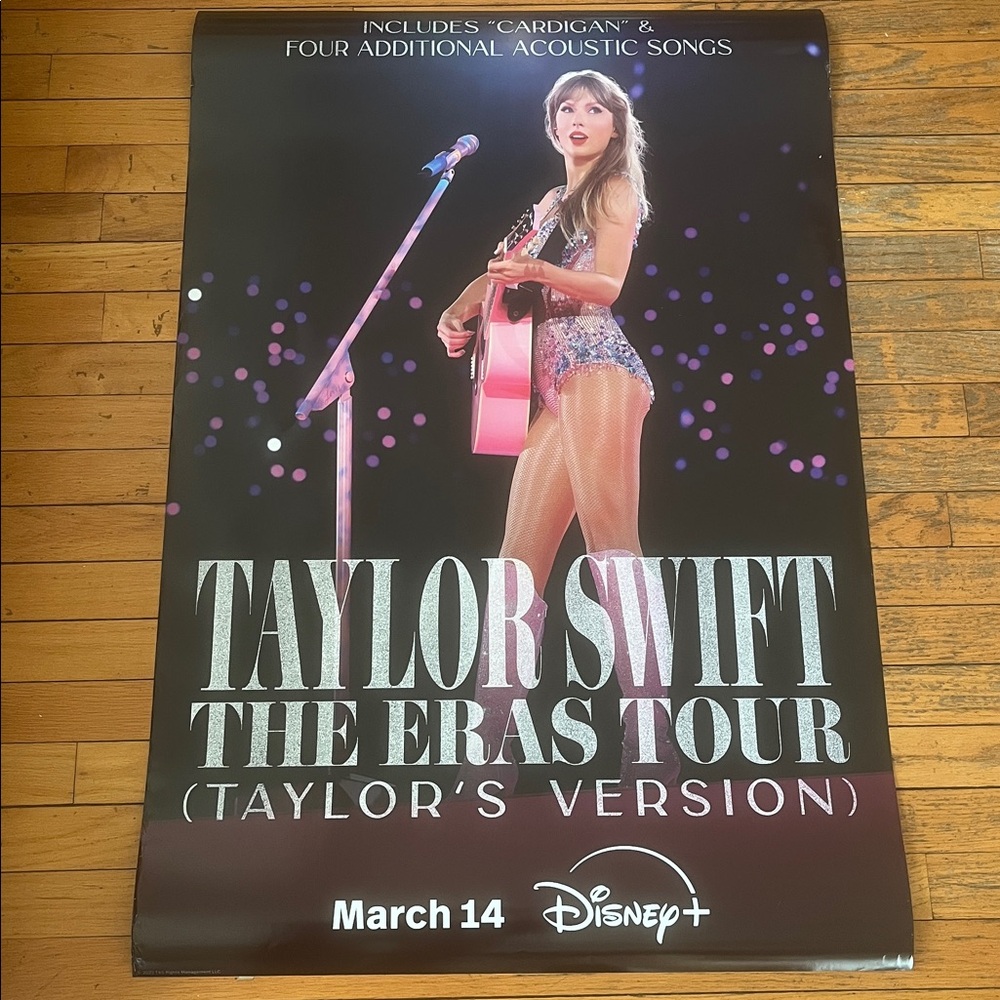 Taylor Swift 27x40 Disney Original Movie Poster ‘The Eras Tour’ Double Side Rare